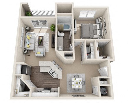 Madison 1 bedroom floor plan